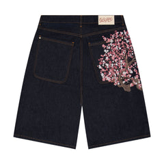 "blossom" indigo raw Jorts