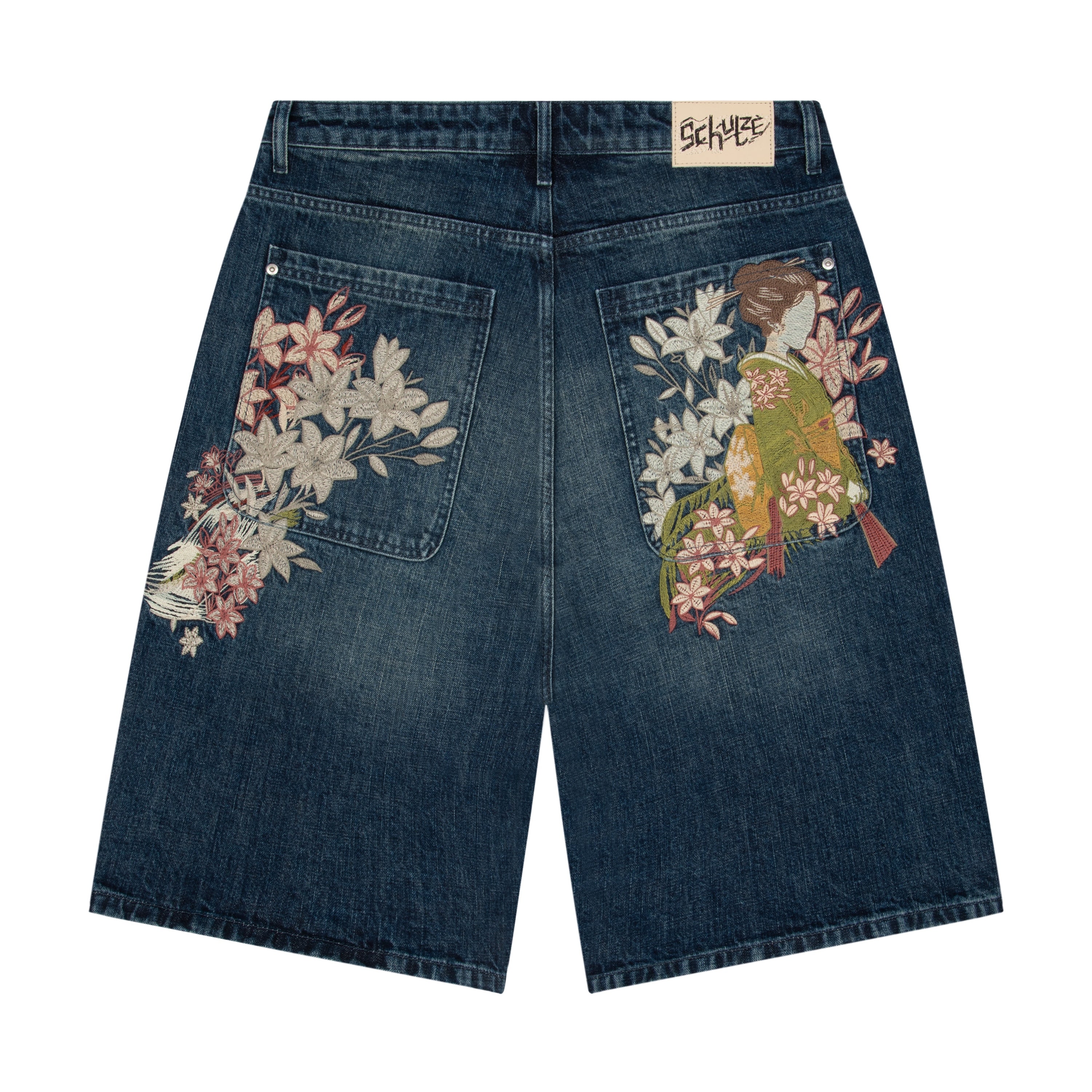 "yakuza" indigo washed Jorts 02