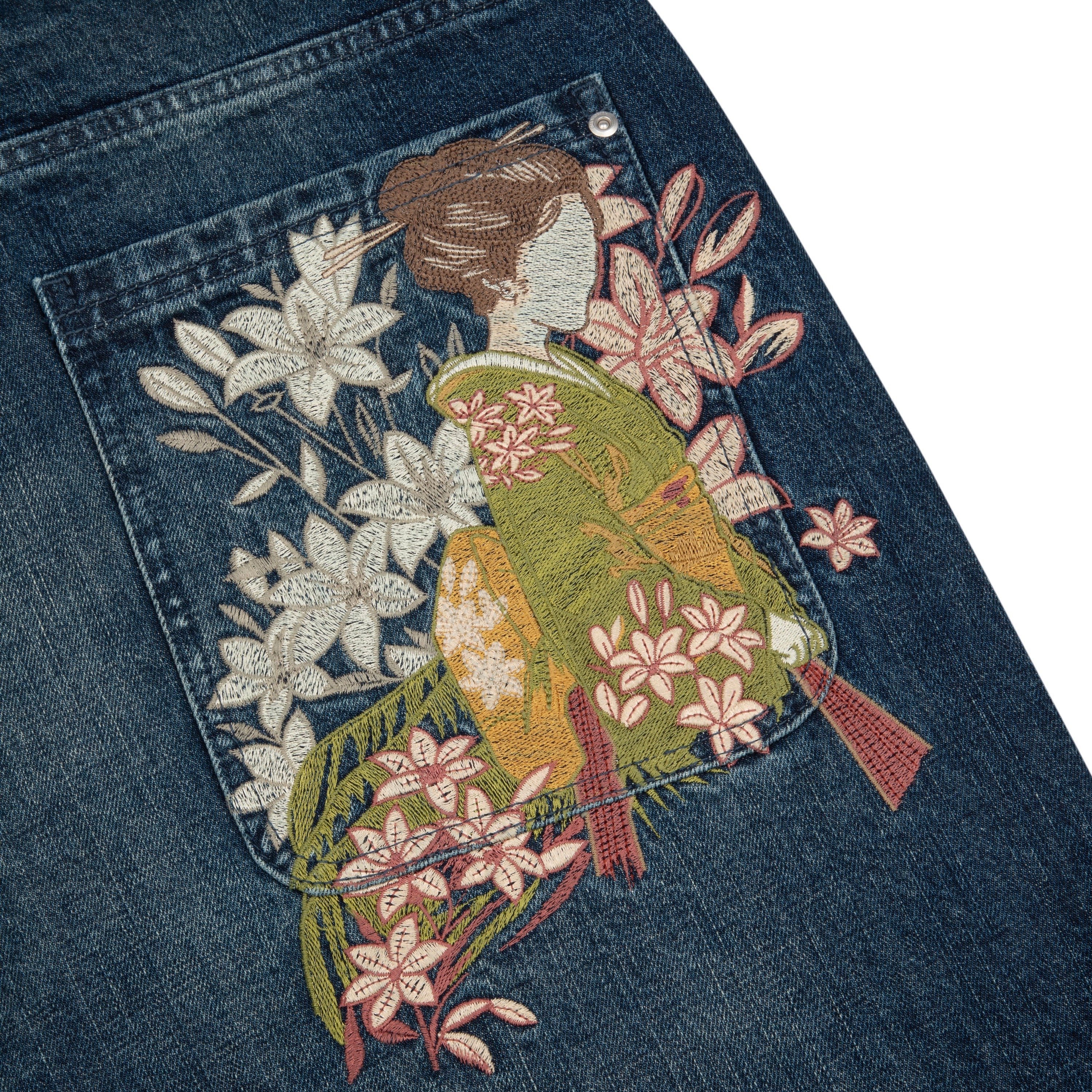 "yakuza" indigo washed Jorts 02