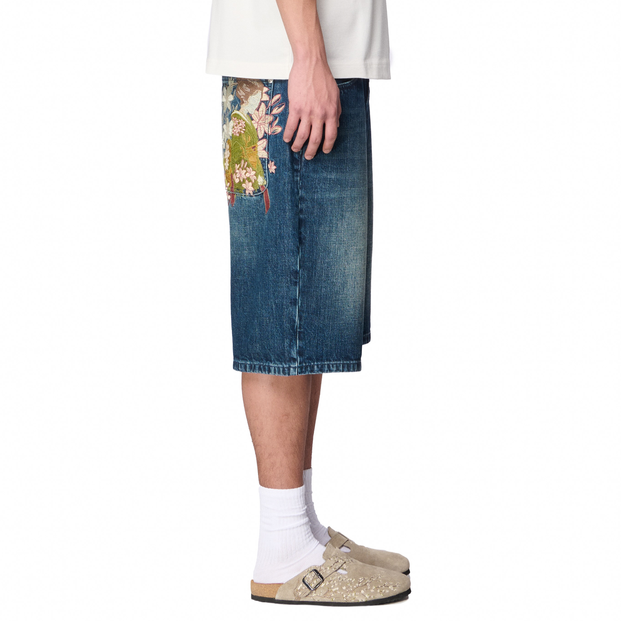"yakuza" indigo washed Jorts 02