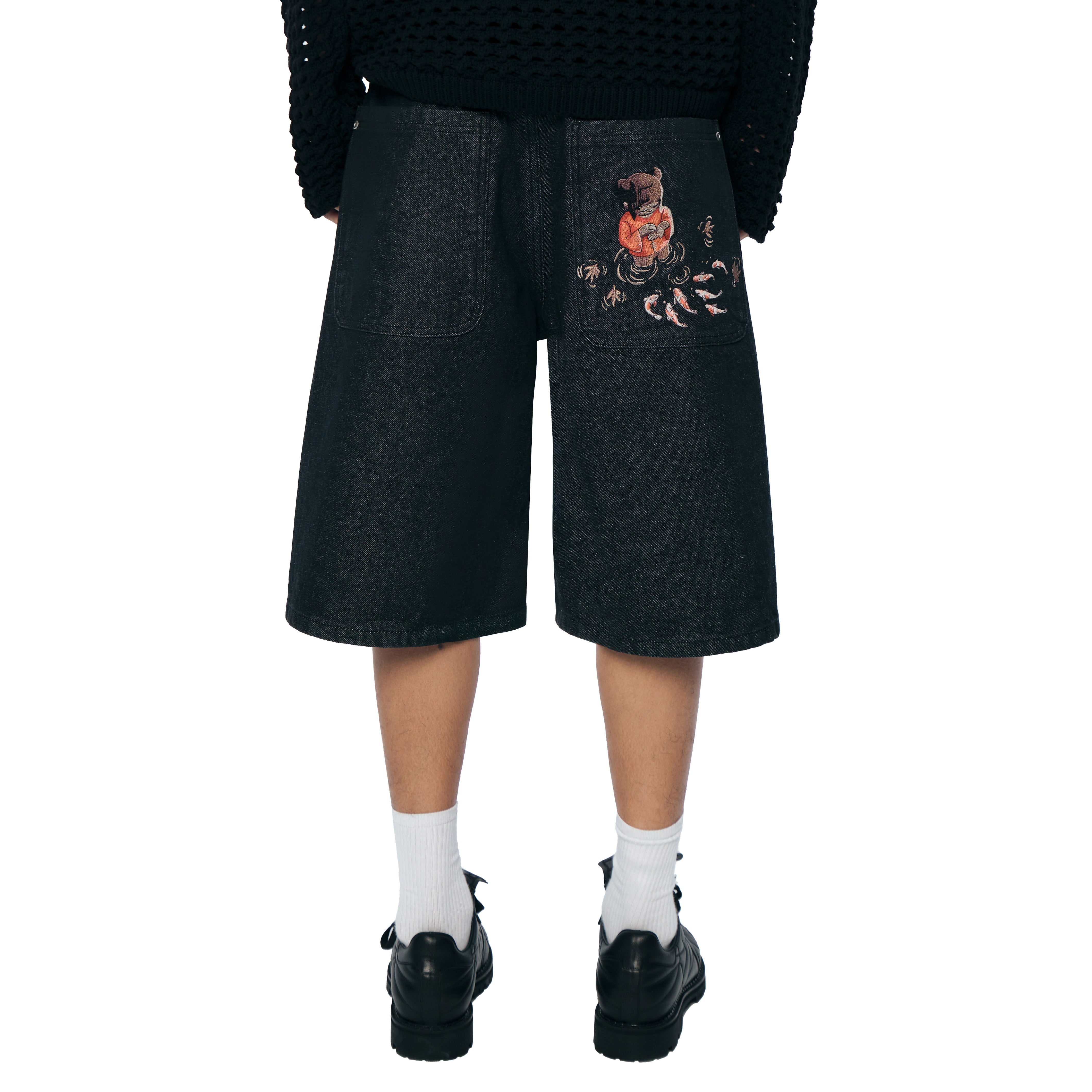 "koi fish v2" Jorts raw black