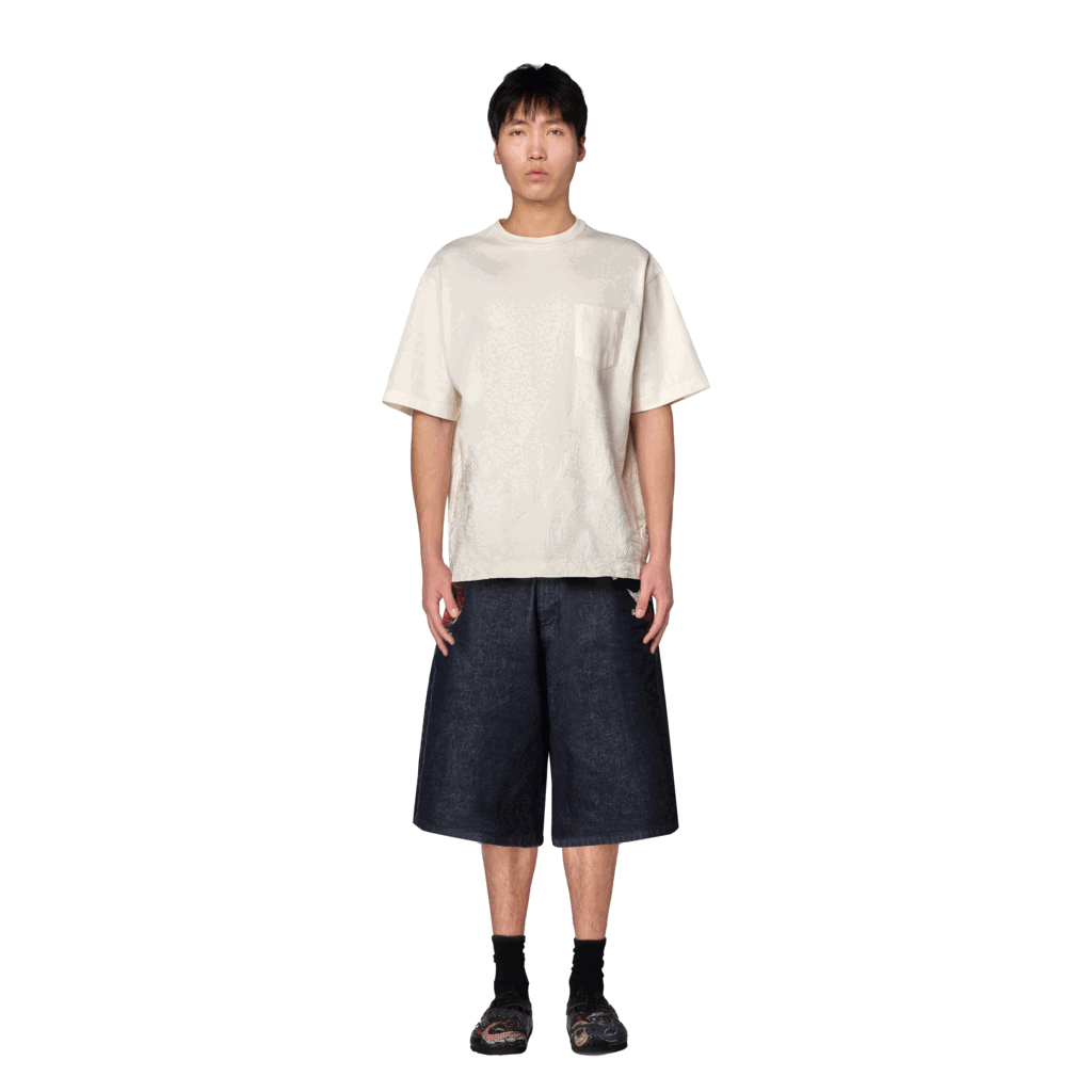 "yakuza" indigo raw Jorts 01