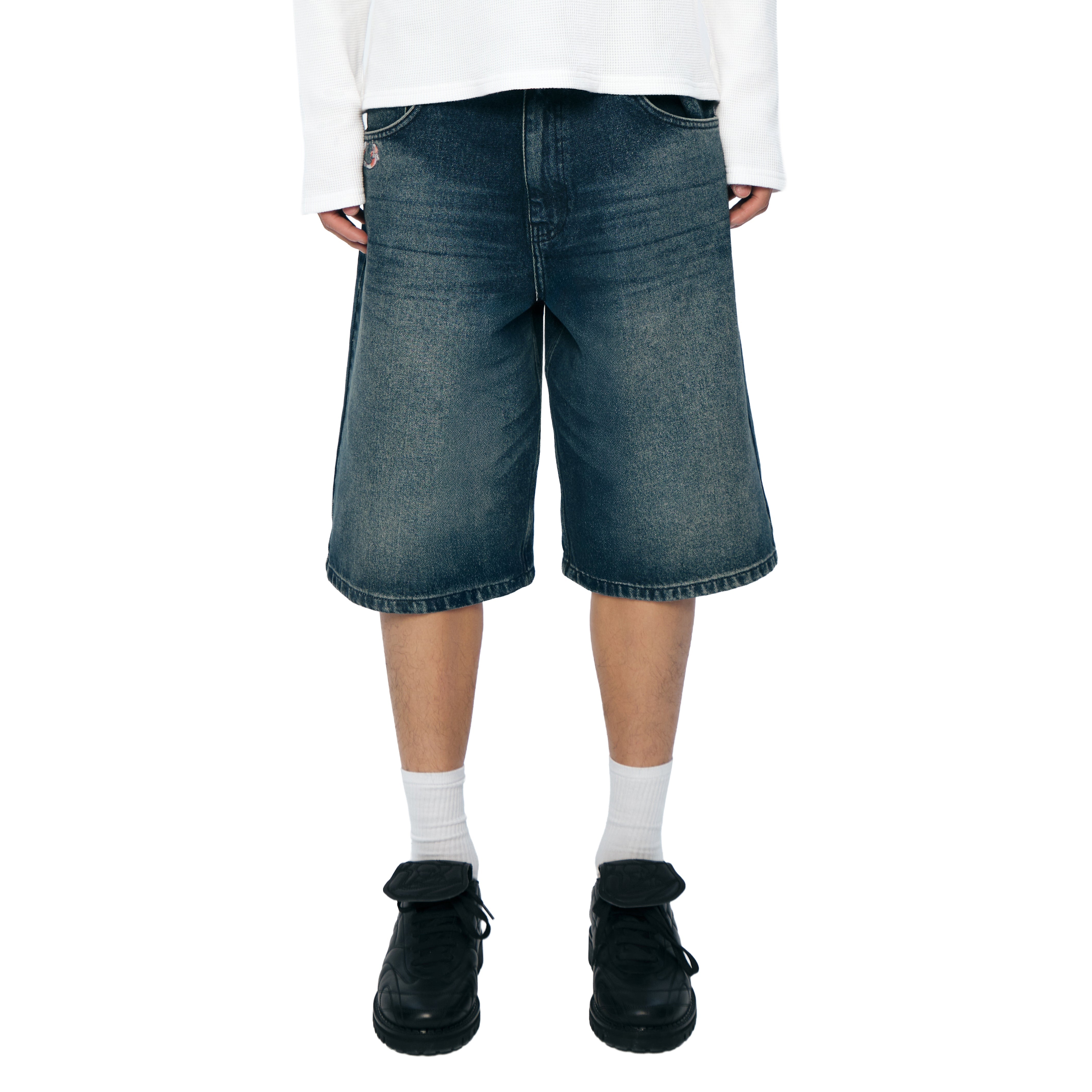 "koi fish v2" Jorts washed indigo