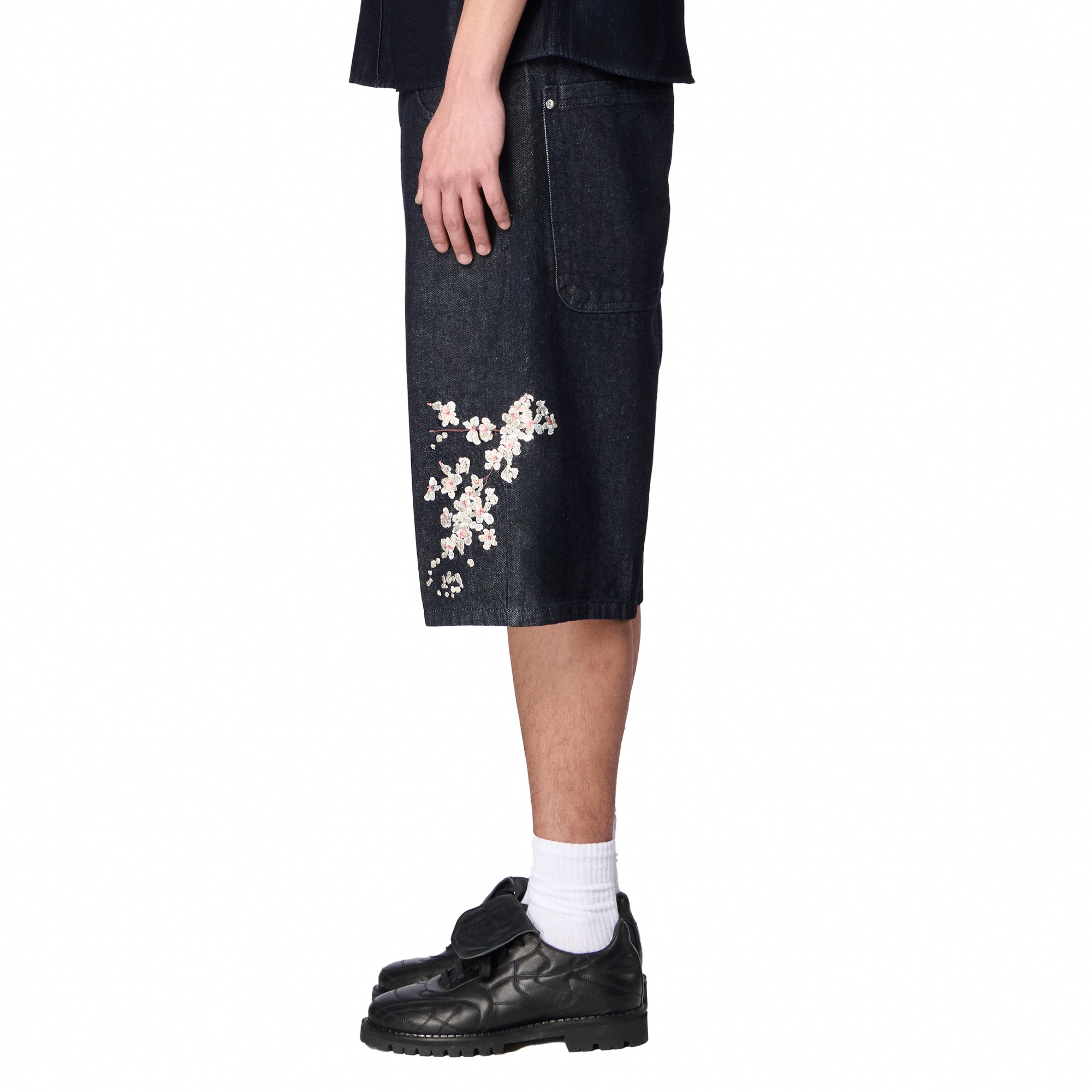 "yakuza" indigo raw Jorts 02