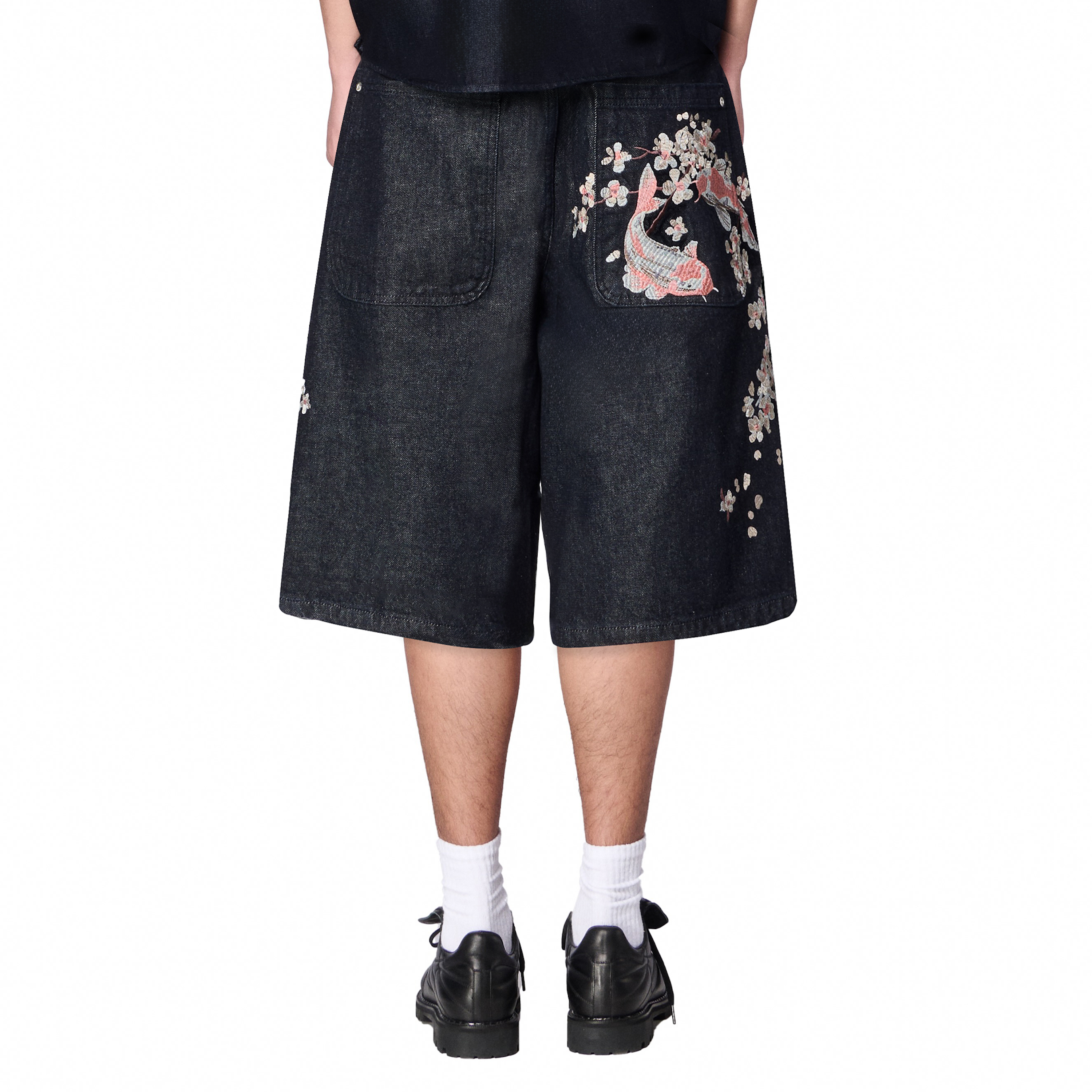 "yakuza" indigo raw Jorts 02