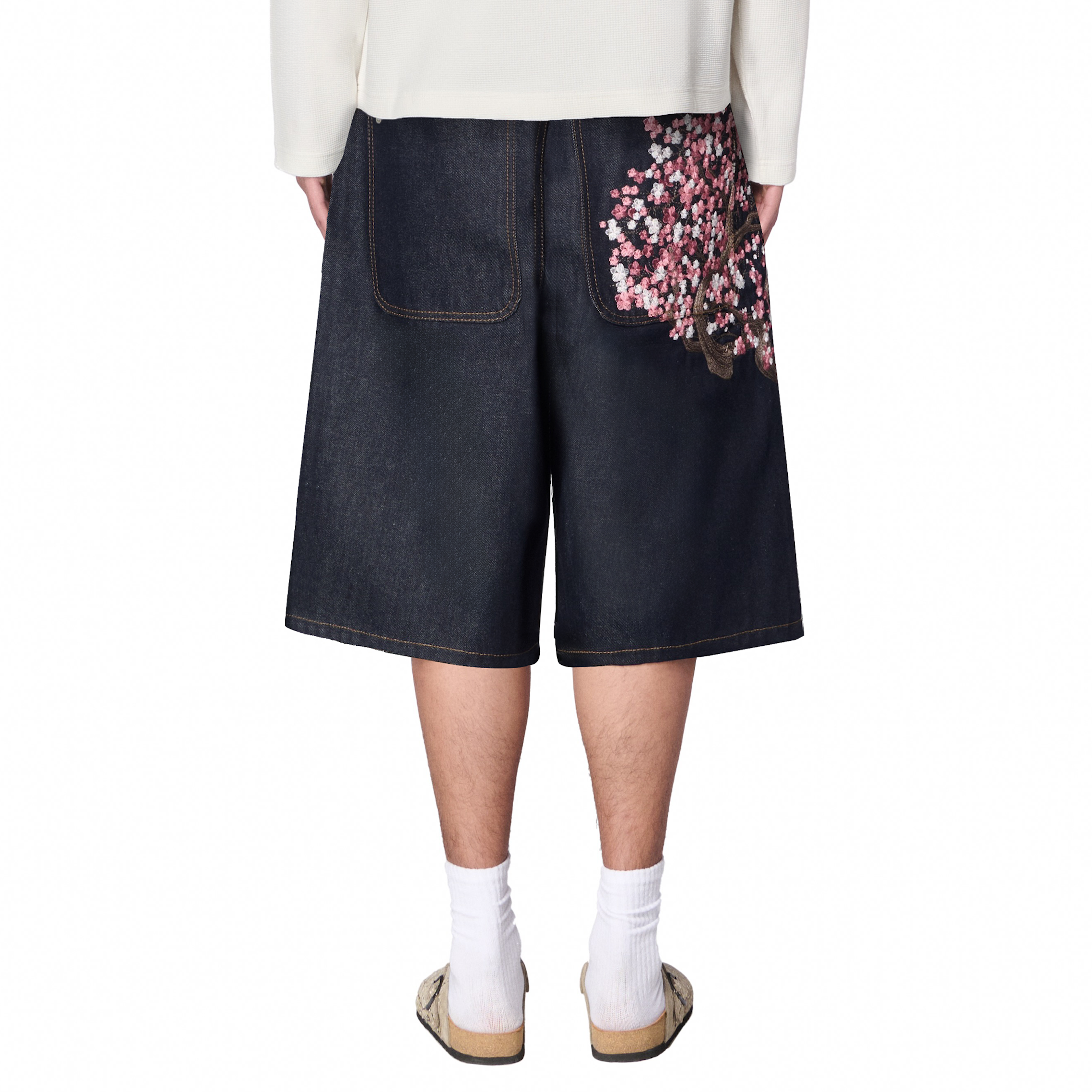 "blossom" indigo raw Jorts