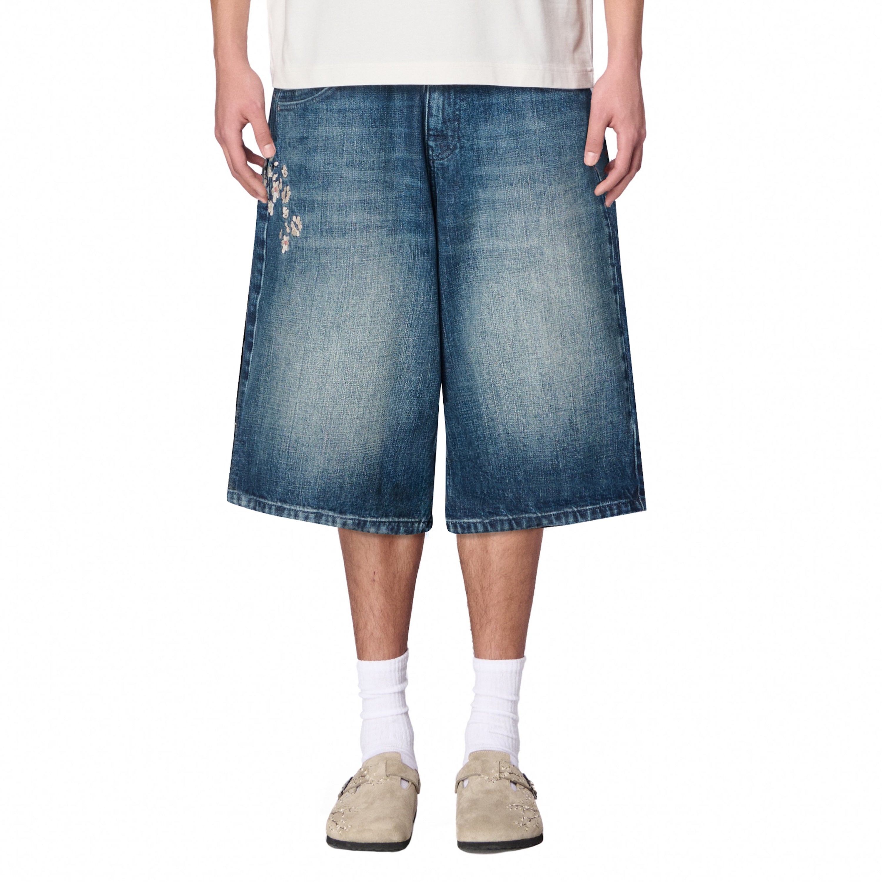 "yakuza" indigo washed Jorts 01