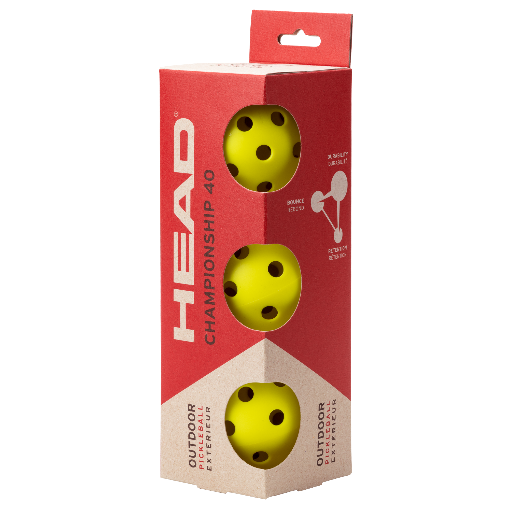 HEAD Championship 40 Pickleball Ball - 3 Pack Yellow