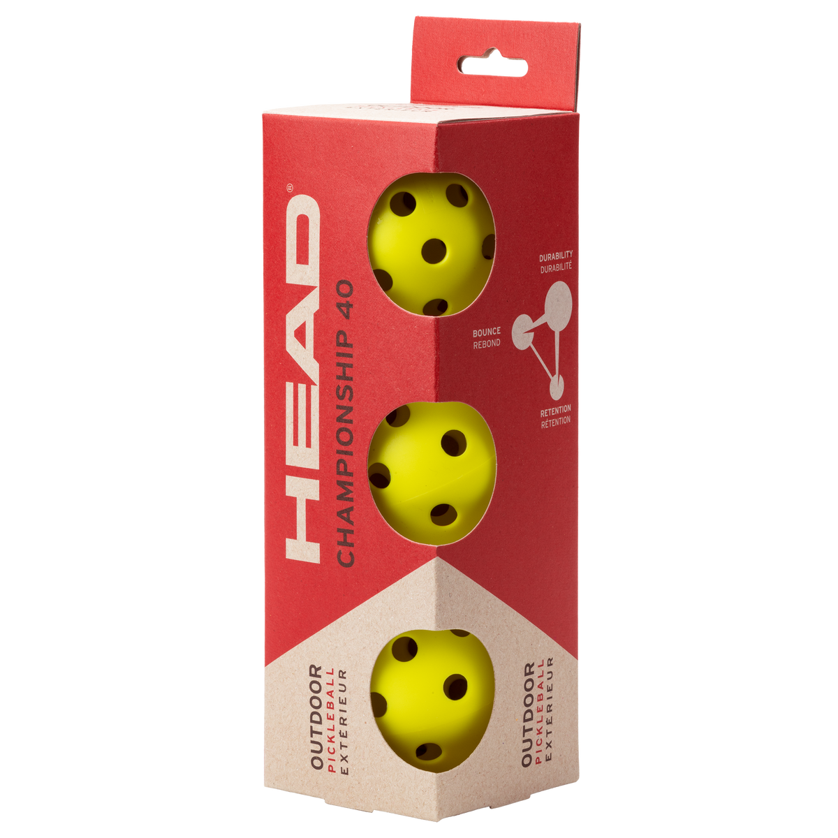 HEAD Championship 40 Pickleball Ball - 3 Pack Yellow