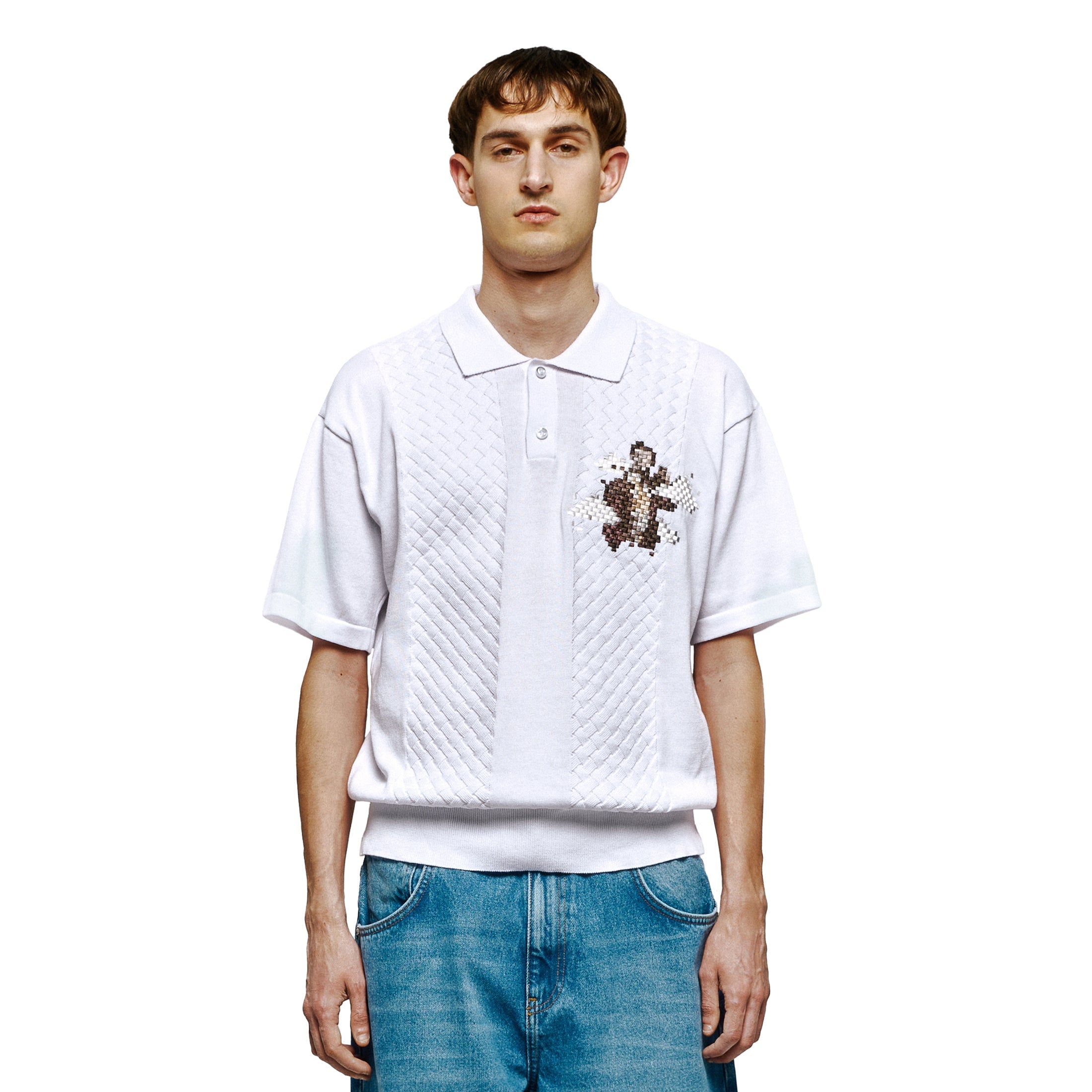 "on air" Polo knit off white