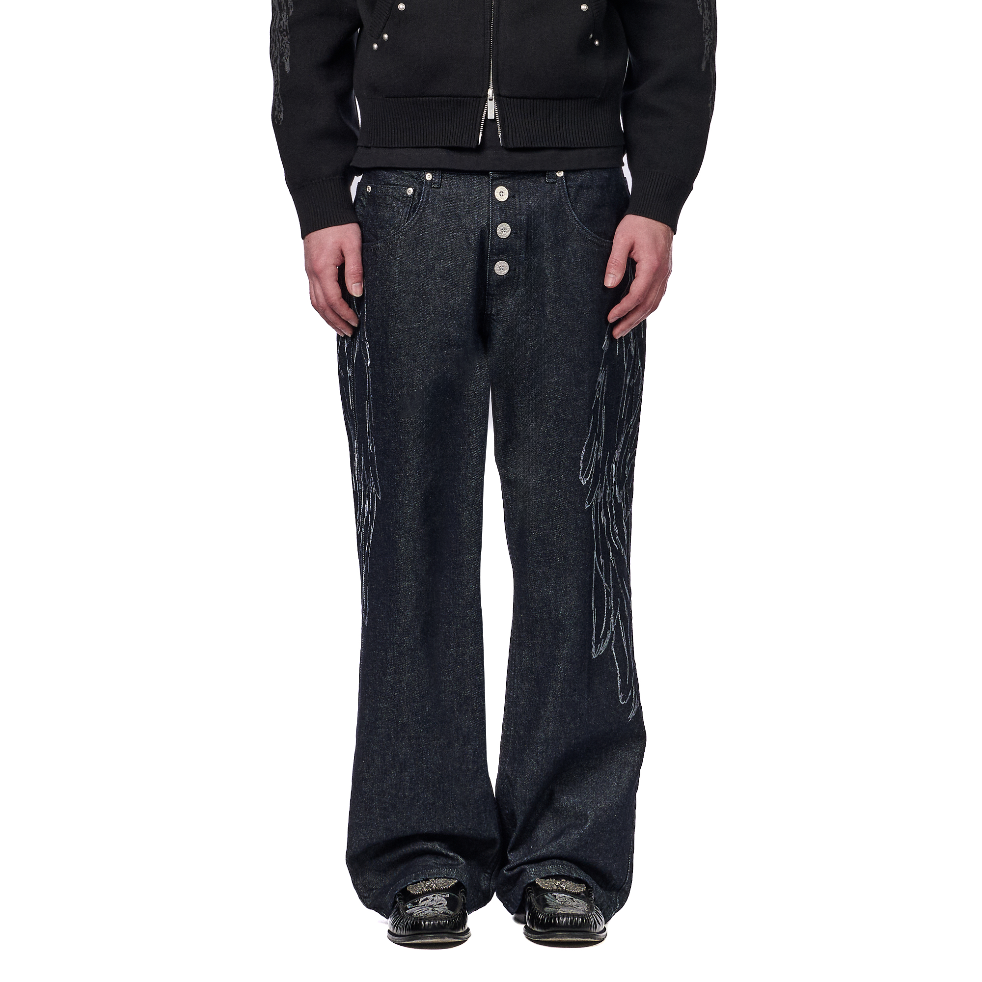 "hellboy" indigo raw bootcut Denim