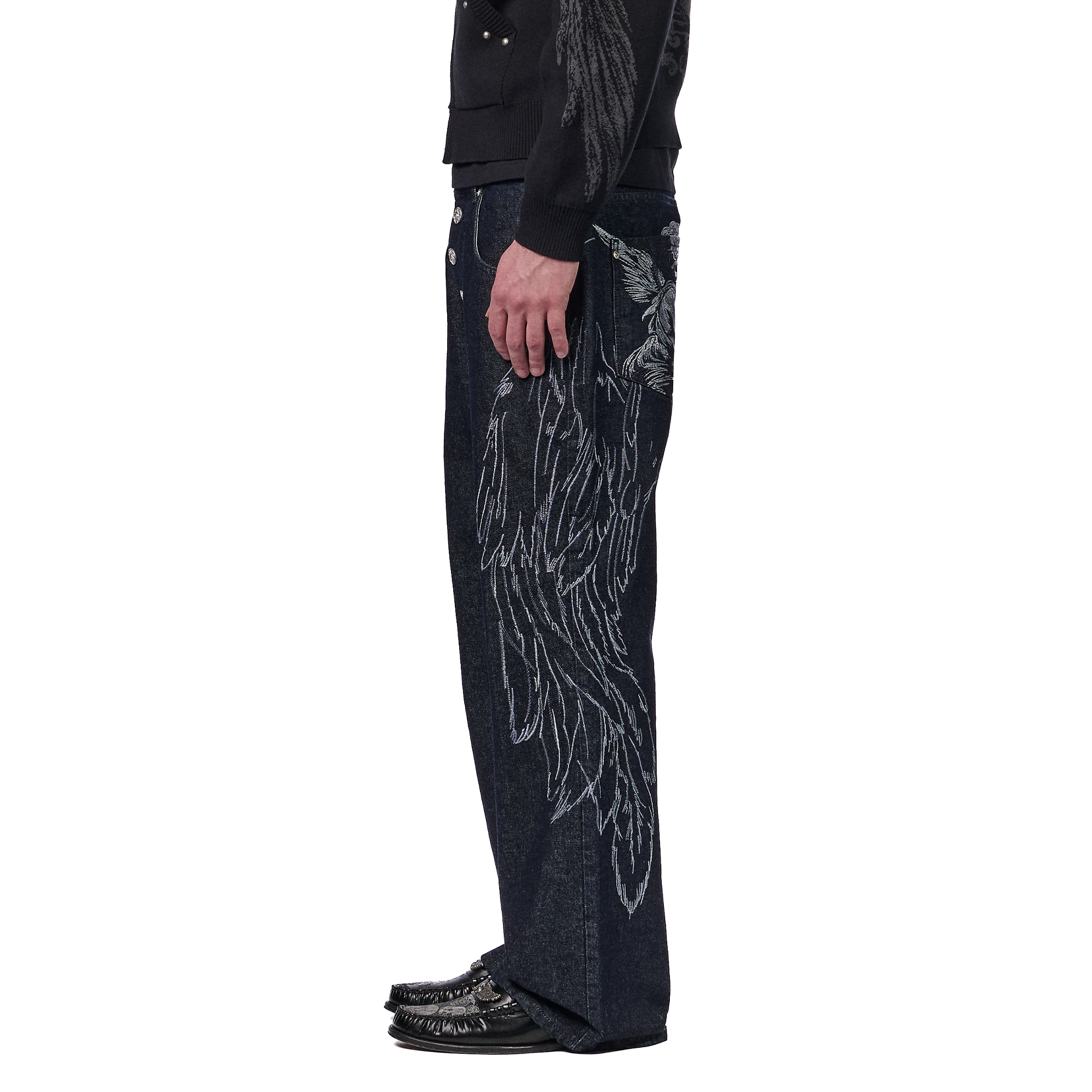"hellboy" indigo raw bootcut Denim