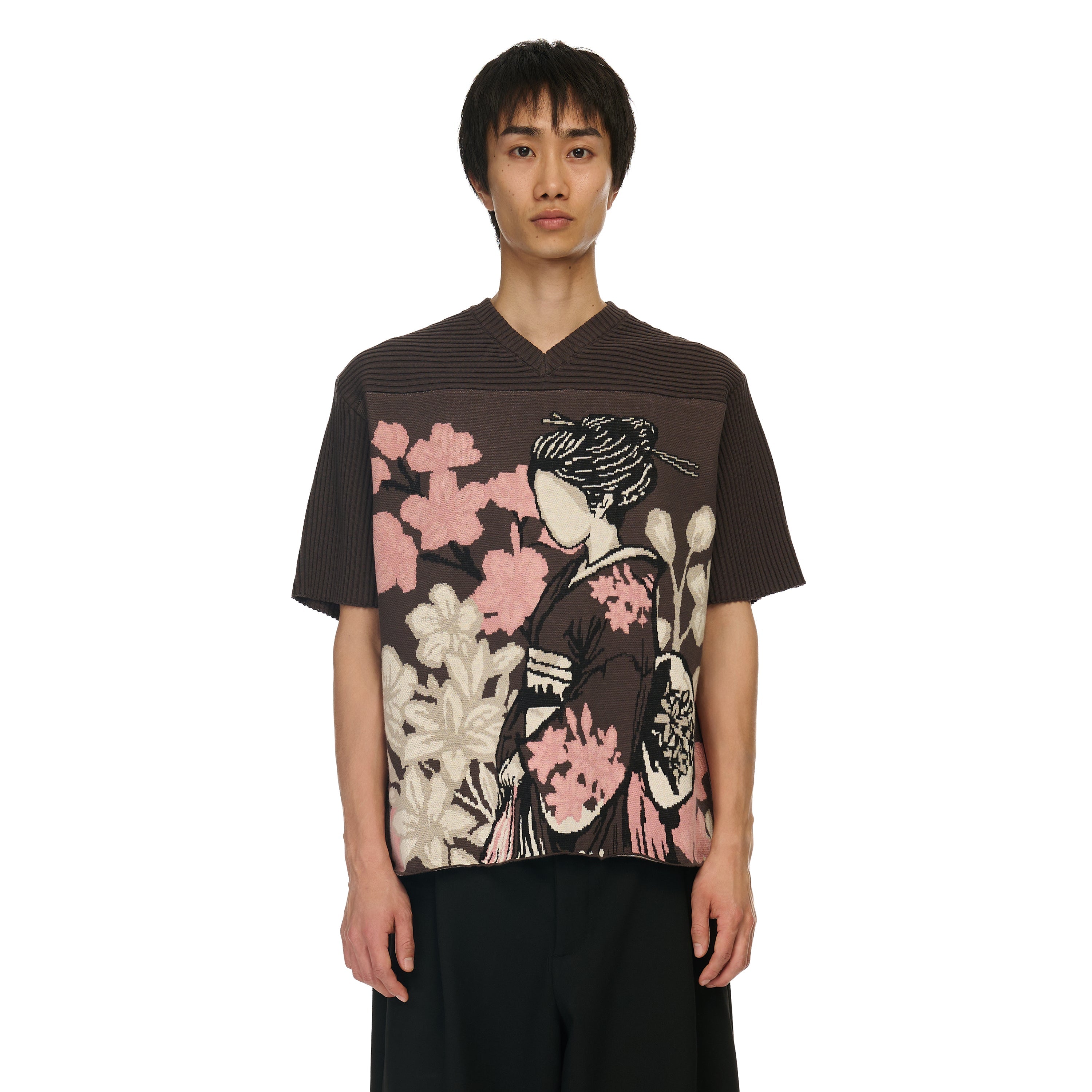 "yakuza v2" knitted Jersey khaki