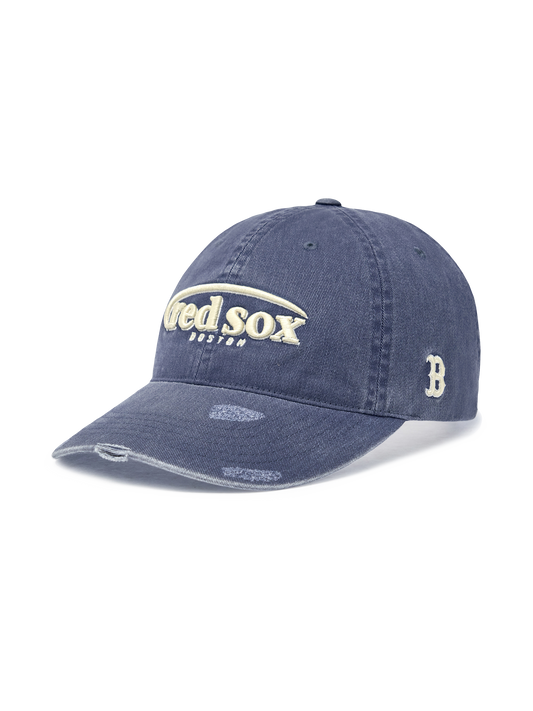 Vintage Damage Curve Logo Unstructured Ballcap
