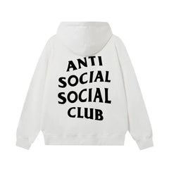 Anti Social Social Club Classic Black Logo White Hoodie