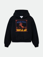 RHUDE Rodeo Horse Cowboy Graphic Hoodie Black