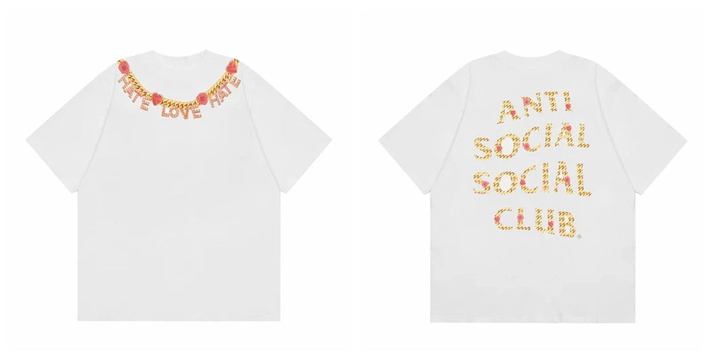 ACCS Gold Chain Rose White Tee