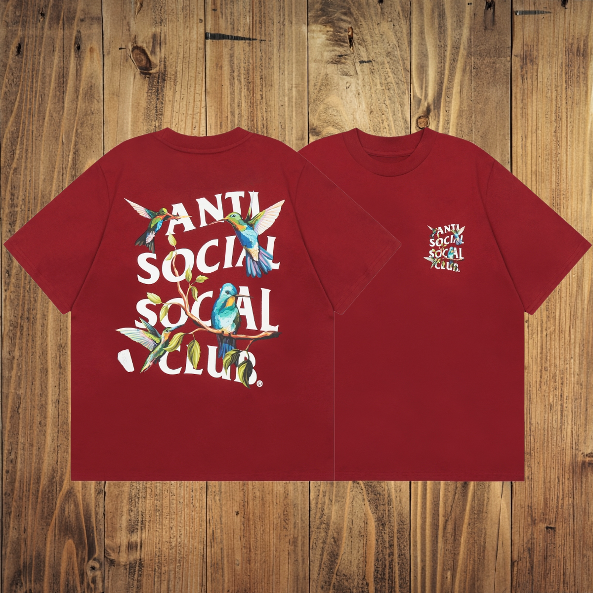 ASSC Red Tee – Hummingbird Print