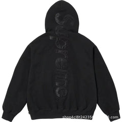 Supreme Vertical Logo Hooded Sweatshirt - Black