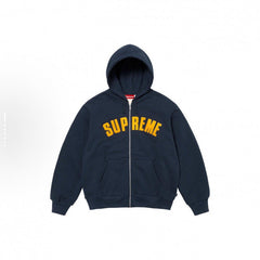 Supreme Arc Thermal Lined Zip Up Hooded Sweatshirt - Navy