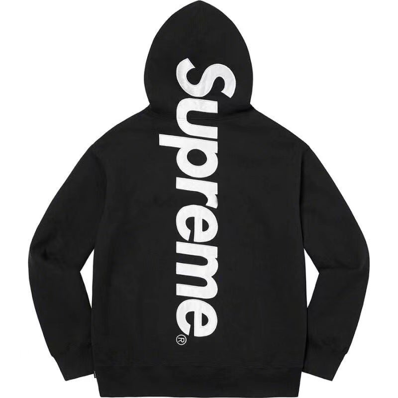 Supreme Vertical Logo Hooded Sweatshirt - Black