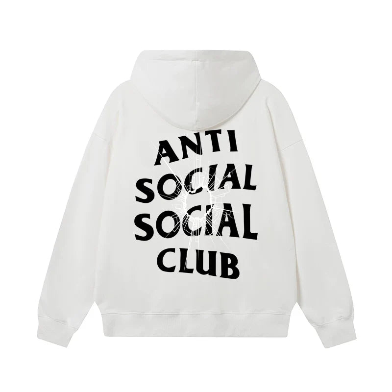 Anti Social Social Club Distressed White Hoodie