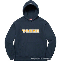 Supreme Cutout Logo Hooded Sweatshirt - Navy / Gold