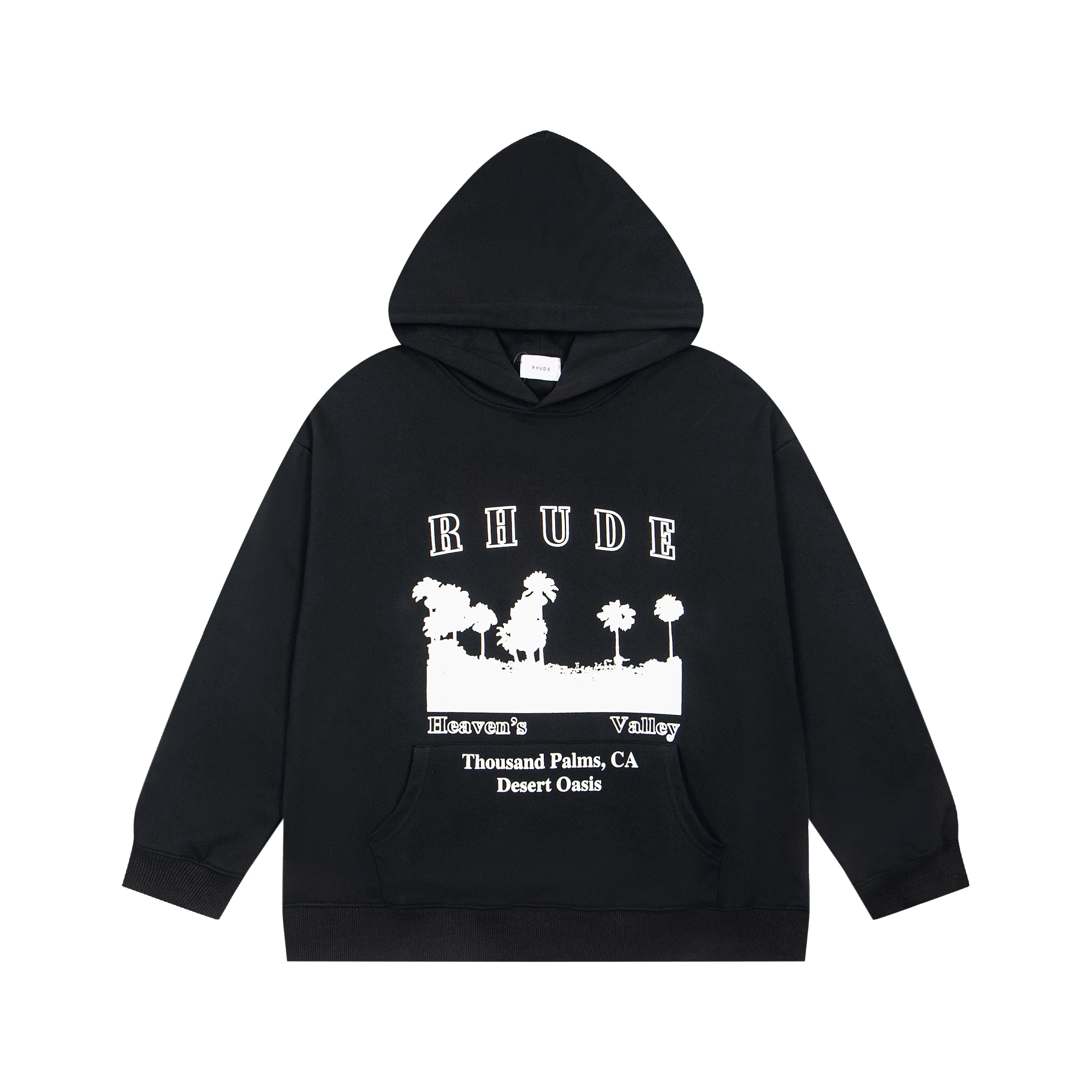 RHUDE Thousand Palms Desert Oasis Graphic Hoodie Black