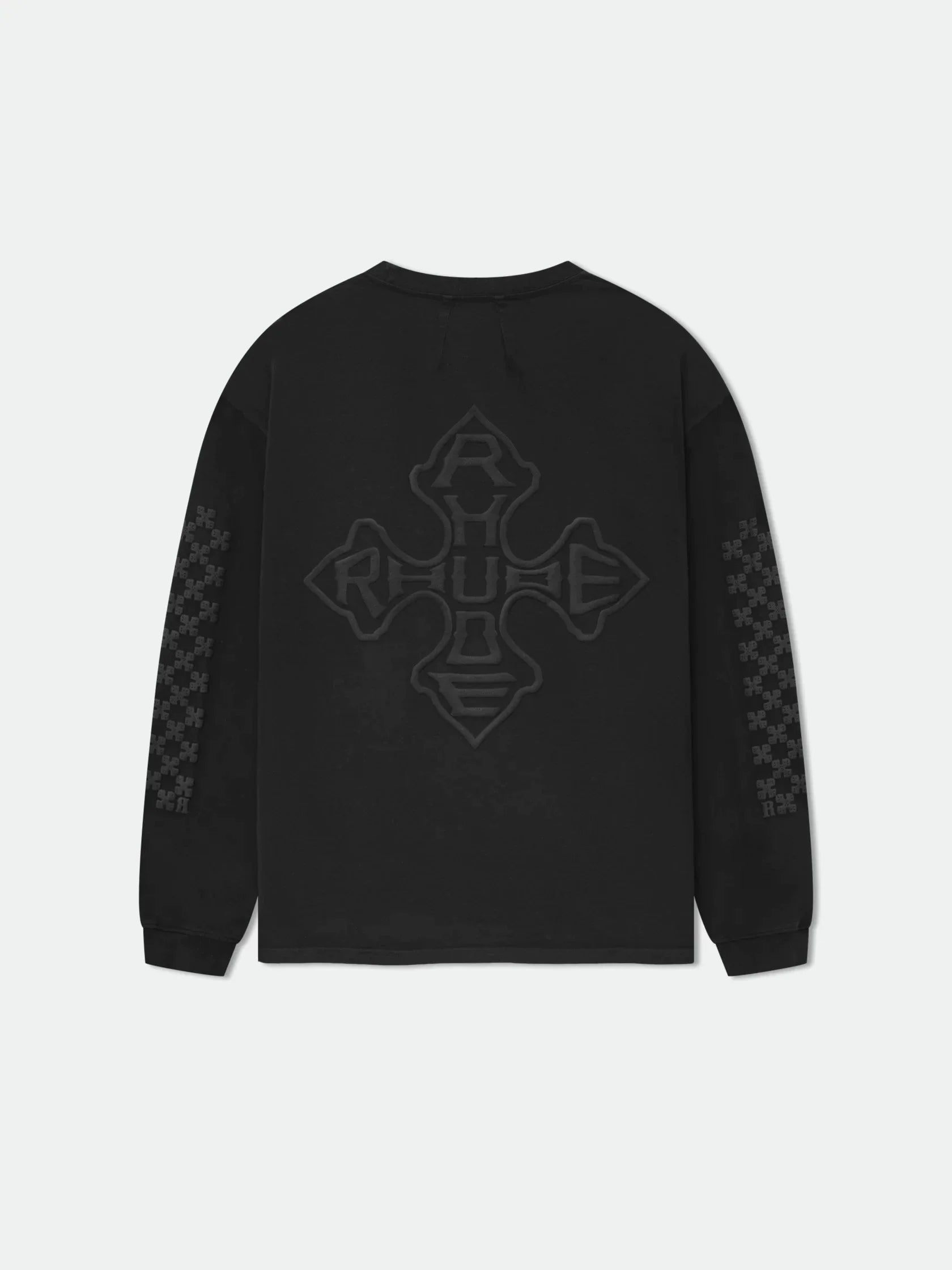 RHUDE Cross Symbol Back Print Hoodie Black