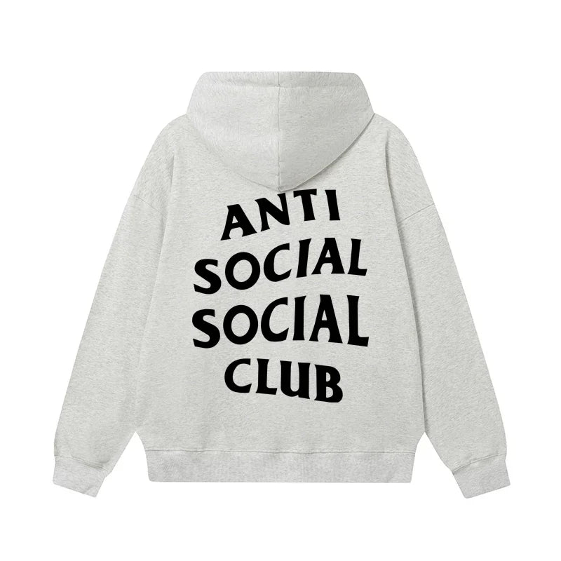 Anti Social Social Club Classic Black Logo Heather Gray Hoodie