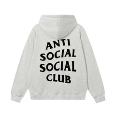 Anti Social Social Club Classic Black Logo Heather Gray Hoodie