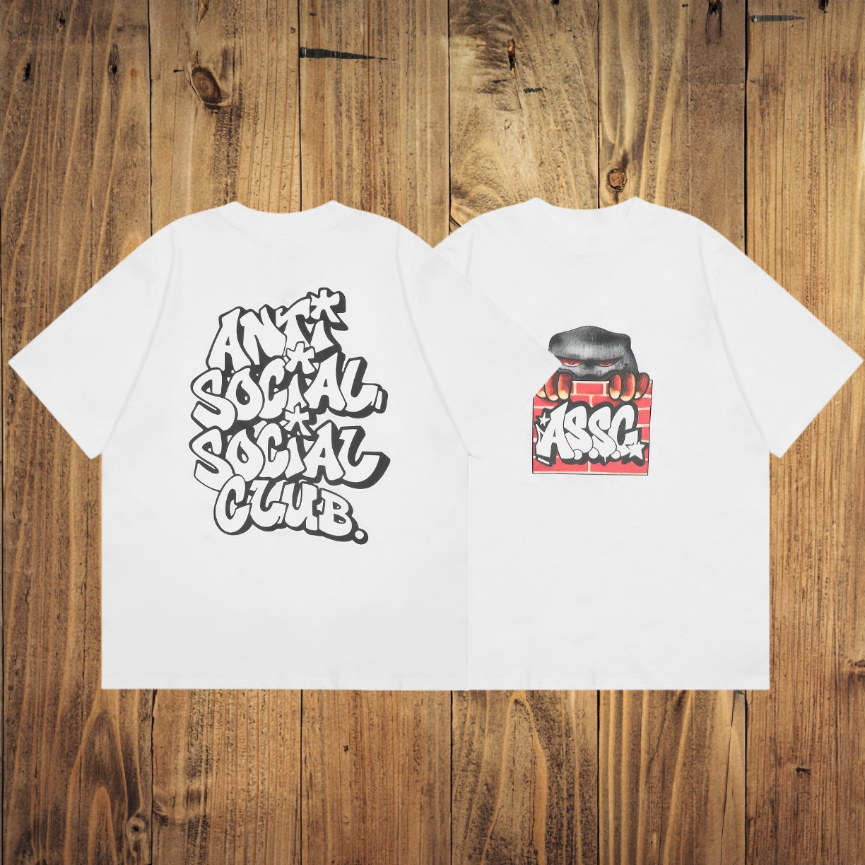ASSC White Tee – Graffiti Wall Print