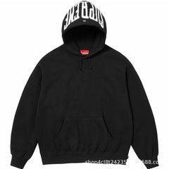Supreme Hooded Sweatshirt with Hood Logo - Black