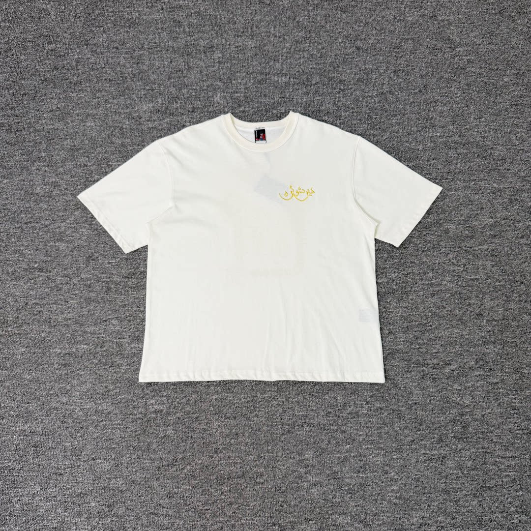 Derschutze Heavy Embroidery Graphic Tee Unisex Vintage Streetwear Loose Summer T-Shirt