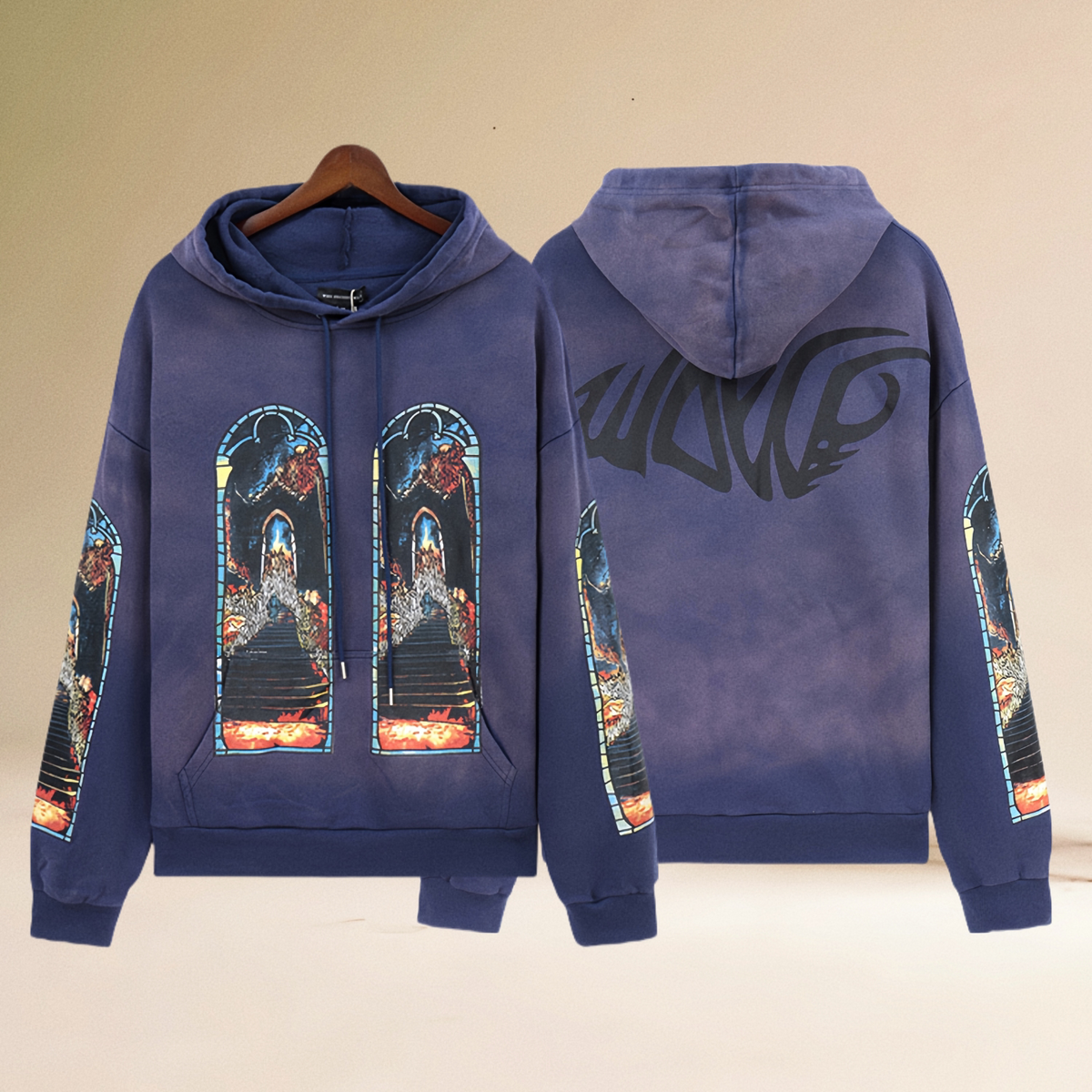 Who Decides War Stained Glass Purple Hoodie