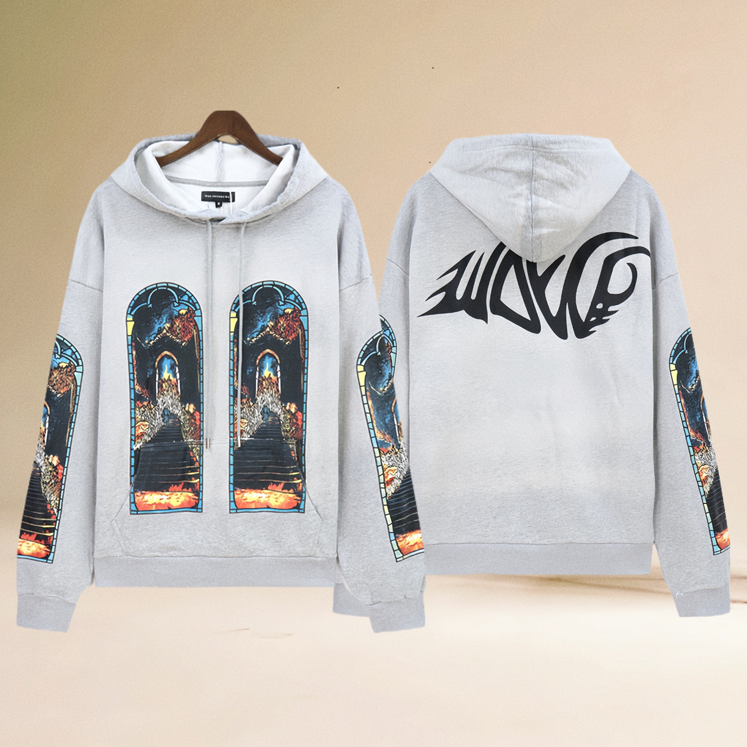 Who Decides War Church Window Art Graphic Pullover Hoodie