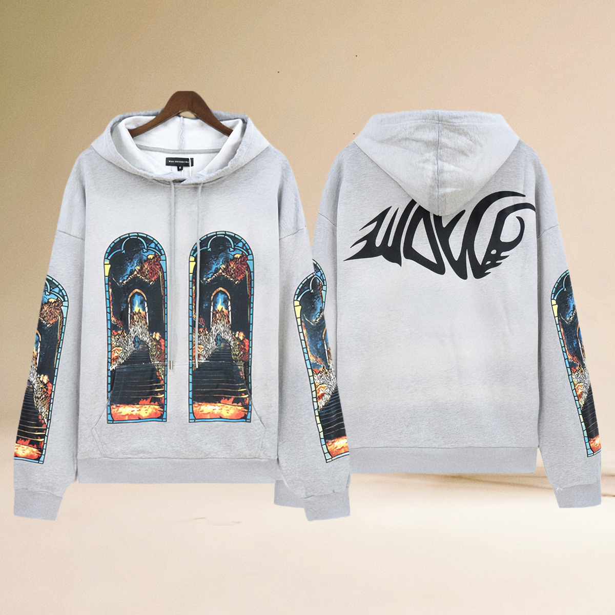 Who Decides War Church Window Art Graphic Pullover Hoodie