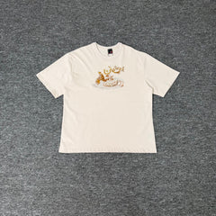 Derschutze Embroidered Graphic T-Shirt Unisex Couple Matching Oversized Streetwear Summer Tee