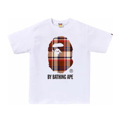 BAPE Check By Bathing Ape Tee White Navy