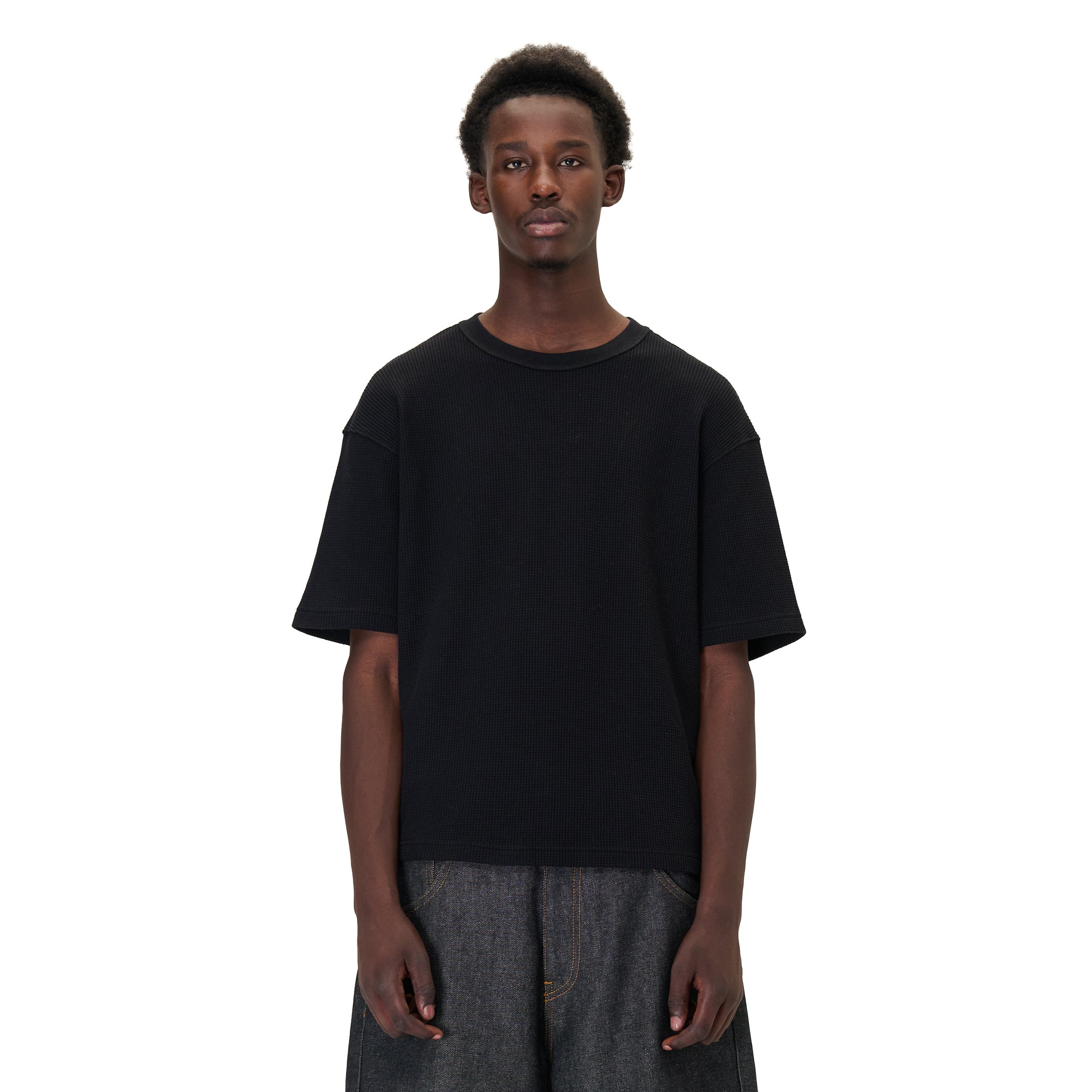 "aziza" waffle T Shirt black
