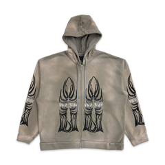 Winged Zip Up "Vintage Grey"